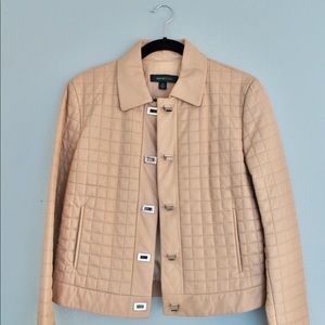 Tan “Quilted” 100% Leather Jacket
